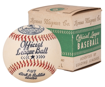 1920s-30s Honus Wagner Sporting Goods Co. Baseball With Original Box